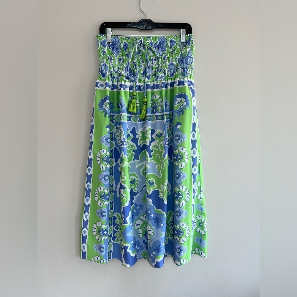 Gretchen Scott Haight Ashbury Skirt/Dress, Kelly Green/Periwinkle Blue, O/S